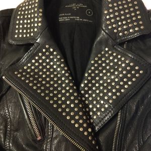 Allsaints Rocher Studded Leather MC Jacket UK8/US2